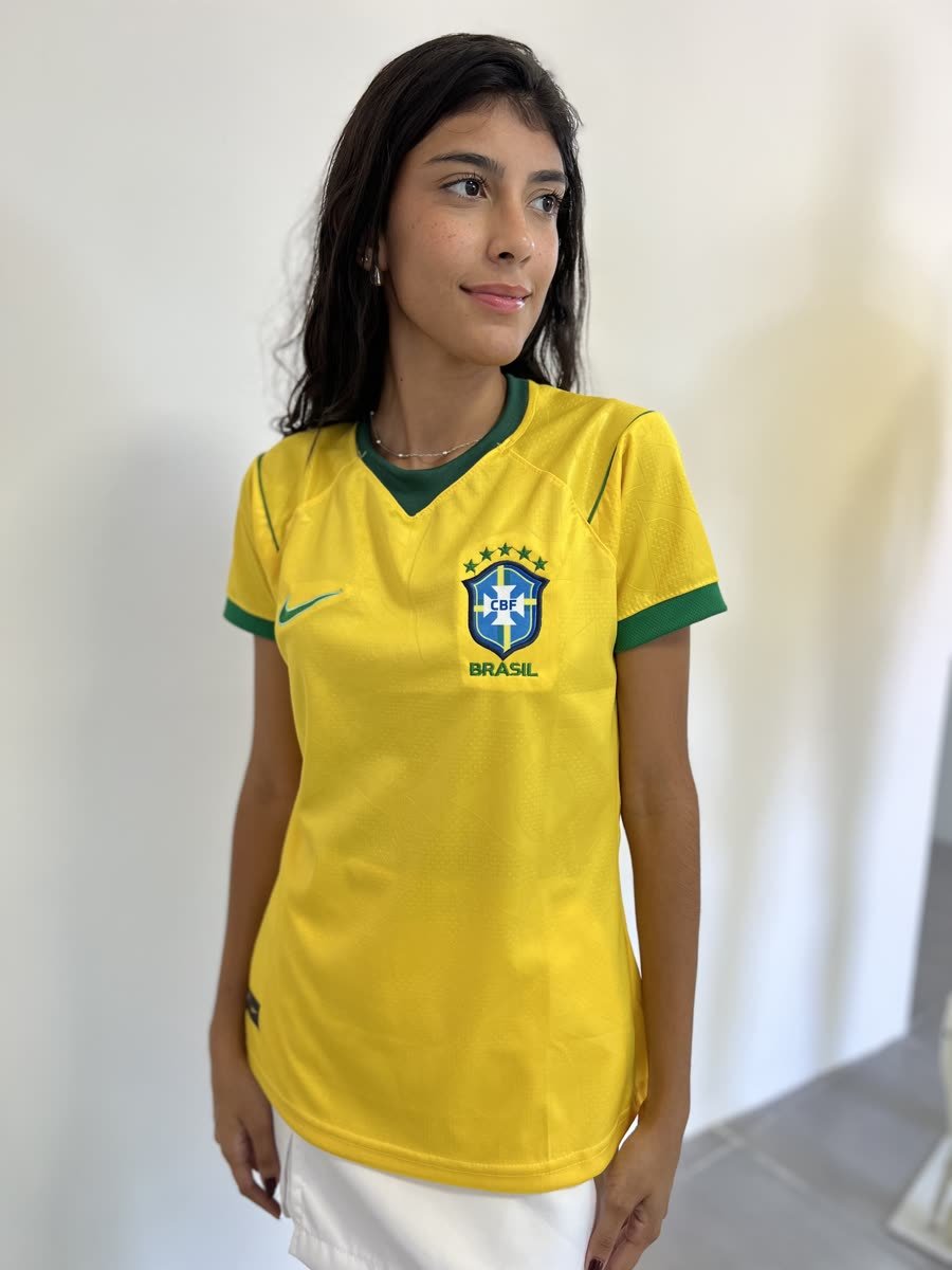 Camisa Feminina Nacional Amarela Verde