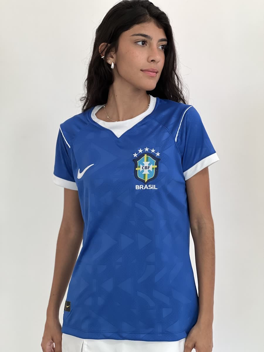 Camisa Feminina Nacional Azul Branco