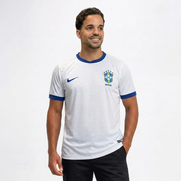 Camisa Nacional Seleção Brasileira — Premium — Masculino — Branca